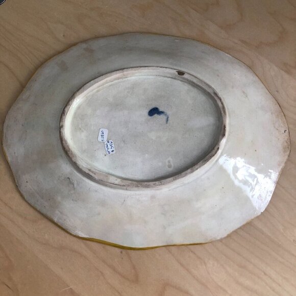 Vintage 1860's Vibrant Floral Serving Dish - Picture 5 of 5